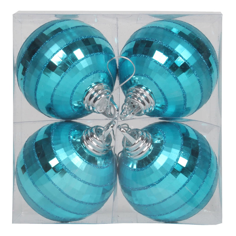 Ornement boule de Noël brillant et mat, Turquoise