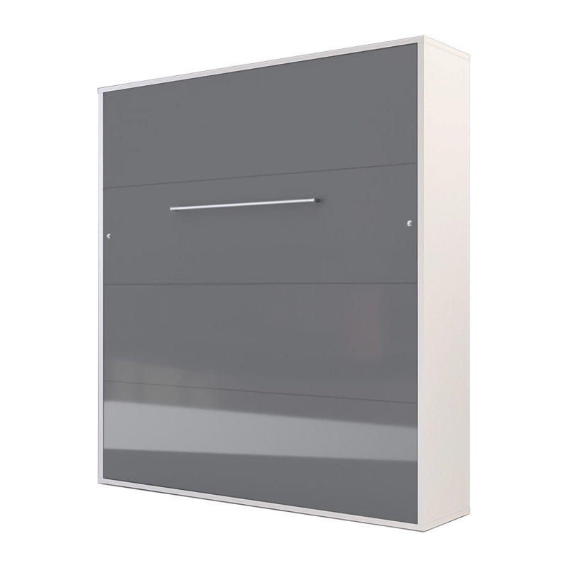 Jaciah Super King (6') Wall Bed, White/Gray gloss