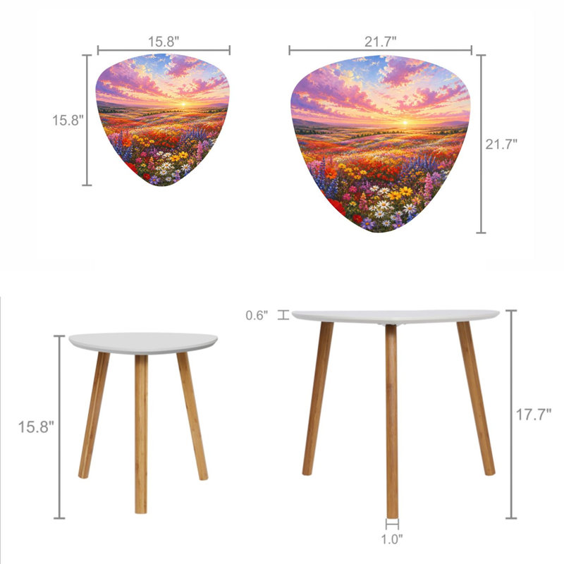 Ensemble de 2 tables basses gigognes Triangle