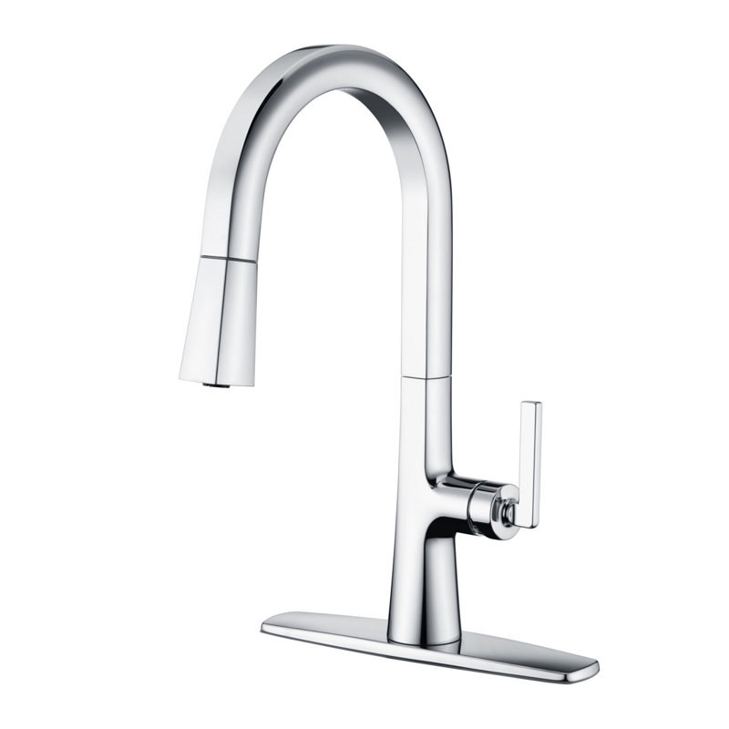 Ardua Collection High-Arc Single Handle Kitchen/Bar Faucet with 2-Function Pull-Down Spout Sprayer - Chrome Polished