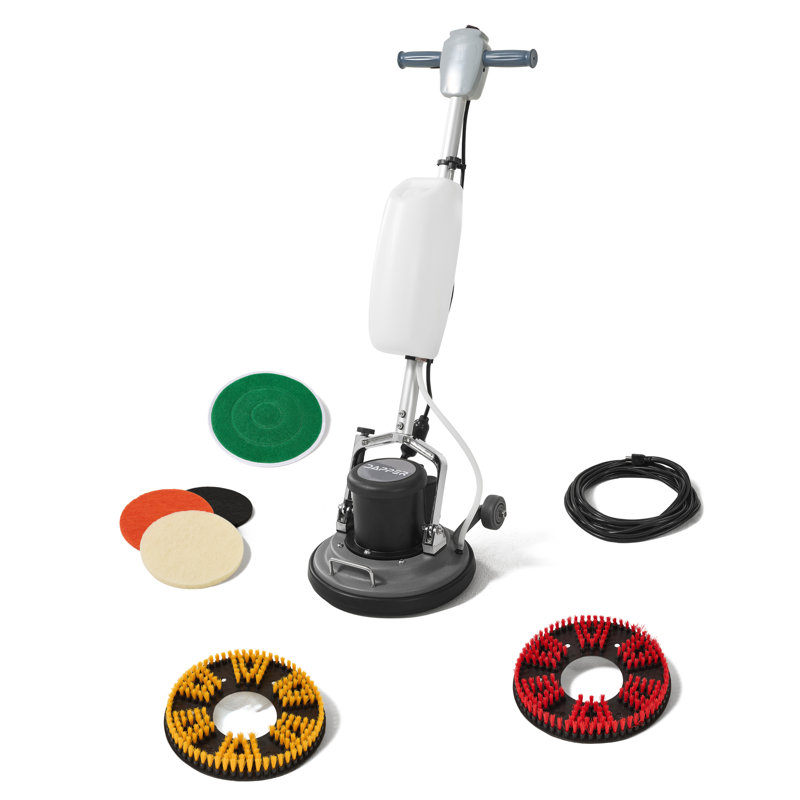 13" Heavy-duty Multi-Functional Floor Buffer Polisher Machine - Clean, Buff, Scrubb and Polish with Ease! Ideal for Carpets Too! Includes Optional Solution Tank, 2 Brushes and 3 Scouring Pads