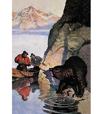 « bear embuscade » par n.c. wyeth-sans cadre, reproduction d’art