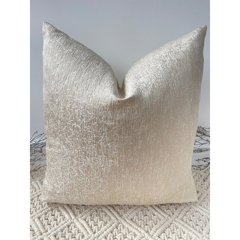 Abstract White Square Cushion Cover, Cream