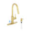 Willow Single-Handle Pull Down Sprayer Kitchen Faucet with Infrared Sensor, Soap Dispenser and Deck Plate-76655478