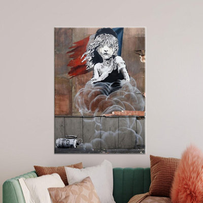 Impression sur toile abstraite Banksy The Miserables - décoration murale tendance et cadeau unique pour papa