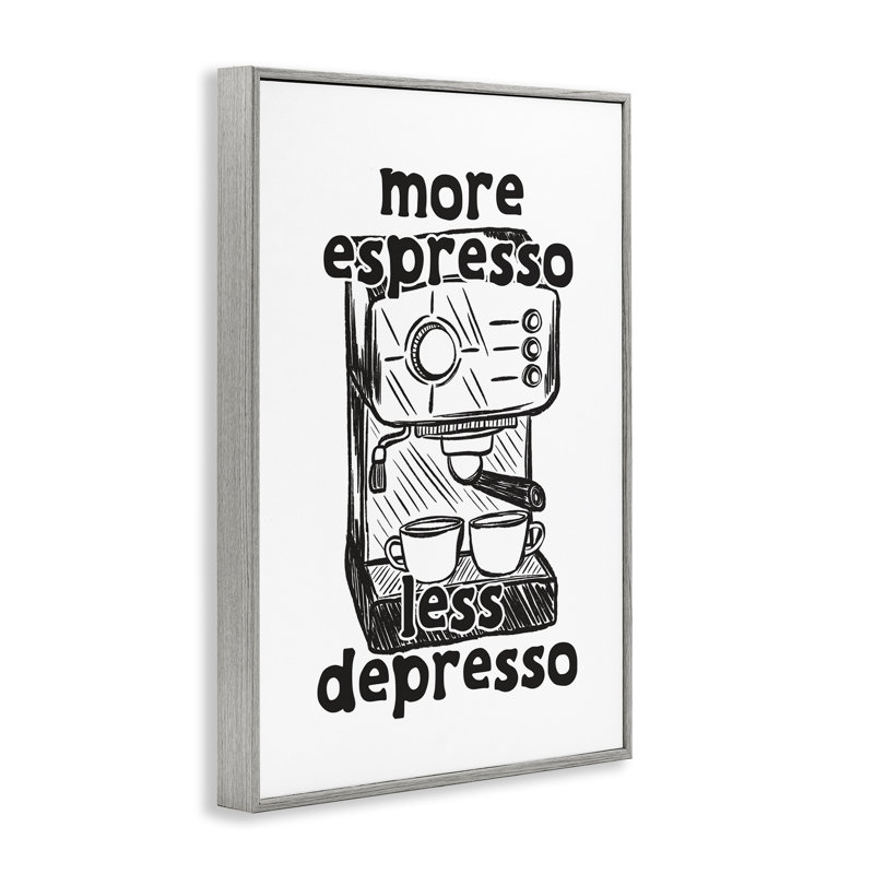 Giclée encadrée «More Espresso Less Depresso», design par JJ Design House LLC, H 24 po x l 16 po, Estampe numérique Farmhouse