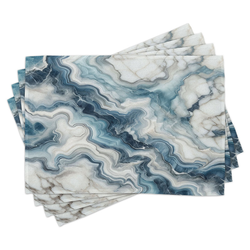 Ensemble de 4 napperons bleu Ambesonne