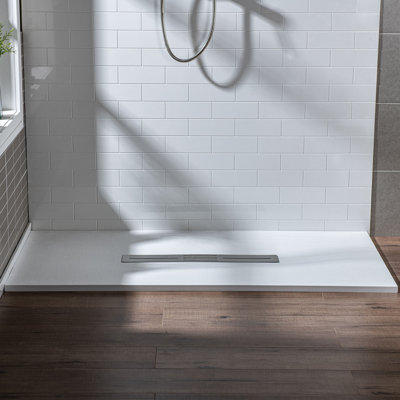 47.25" W X 31.5" D Solid Surface Shower Base, Non-Slip, Low-Profile, Curbless, Wheelchair Accessible
