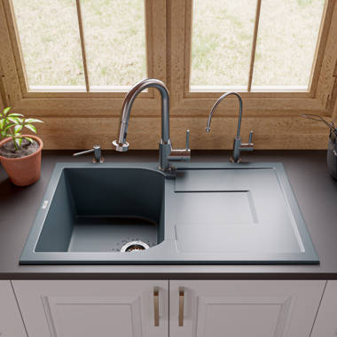 vidaXL Kitchen Sink with Drainer Set Silver 31.5x19.7x6.1 Stainless Steel