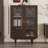 Dark-coffee Solid Wood + Glass Display Cases