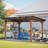 13X10ft Wooden Garden Gazebo With Metal Roof, Spacious Outdoor Patio Shade Structure For Backyard & Garden
