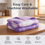 Ensemble 9 pièces de literie et de rideaux à motif géométrique mauve, couvre-lit matelassé rétro moderne avec 6 panneaux de fenêtre filtrant la lumière et 2 taies décoratives, couvre-lit en microfibre facile d'entretien, animaux de compagnie-131384279