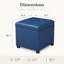 Repose-pieds de rangement carré en similicuir de 18 po avec roulettes pour le salon-1826046353-1826046355
