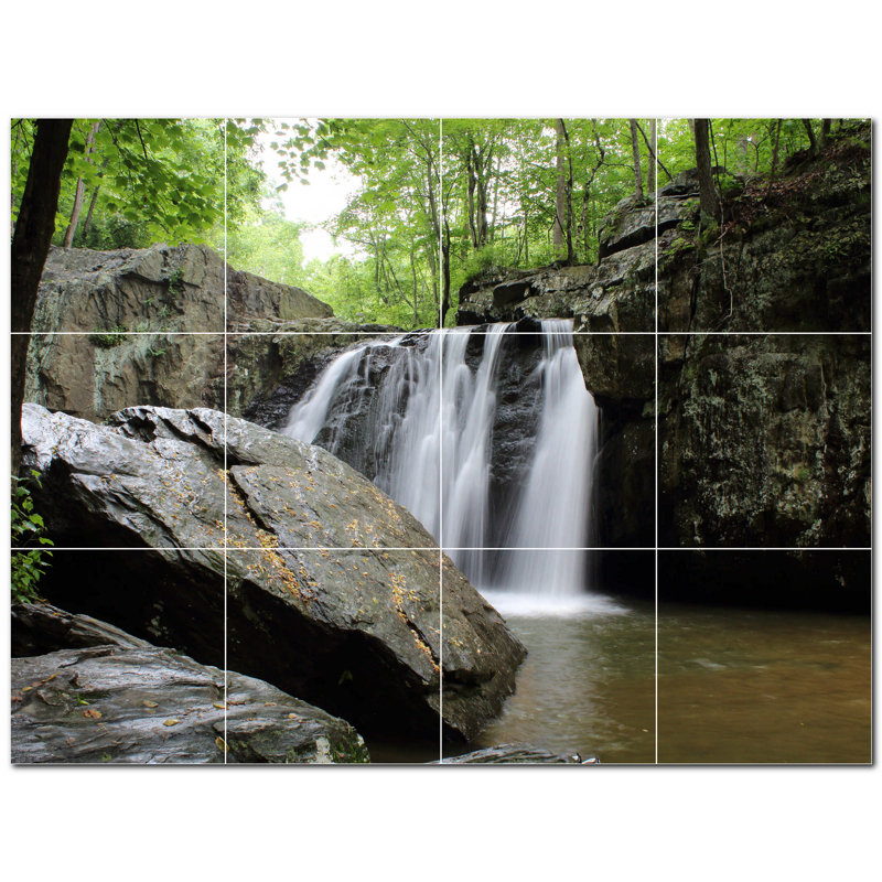 Murale en céramique satinée 8 "x 8" Waterfalls Photo
