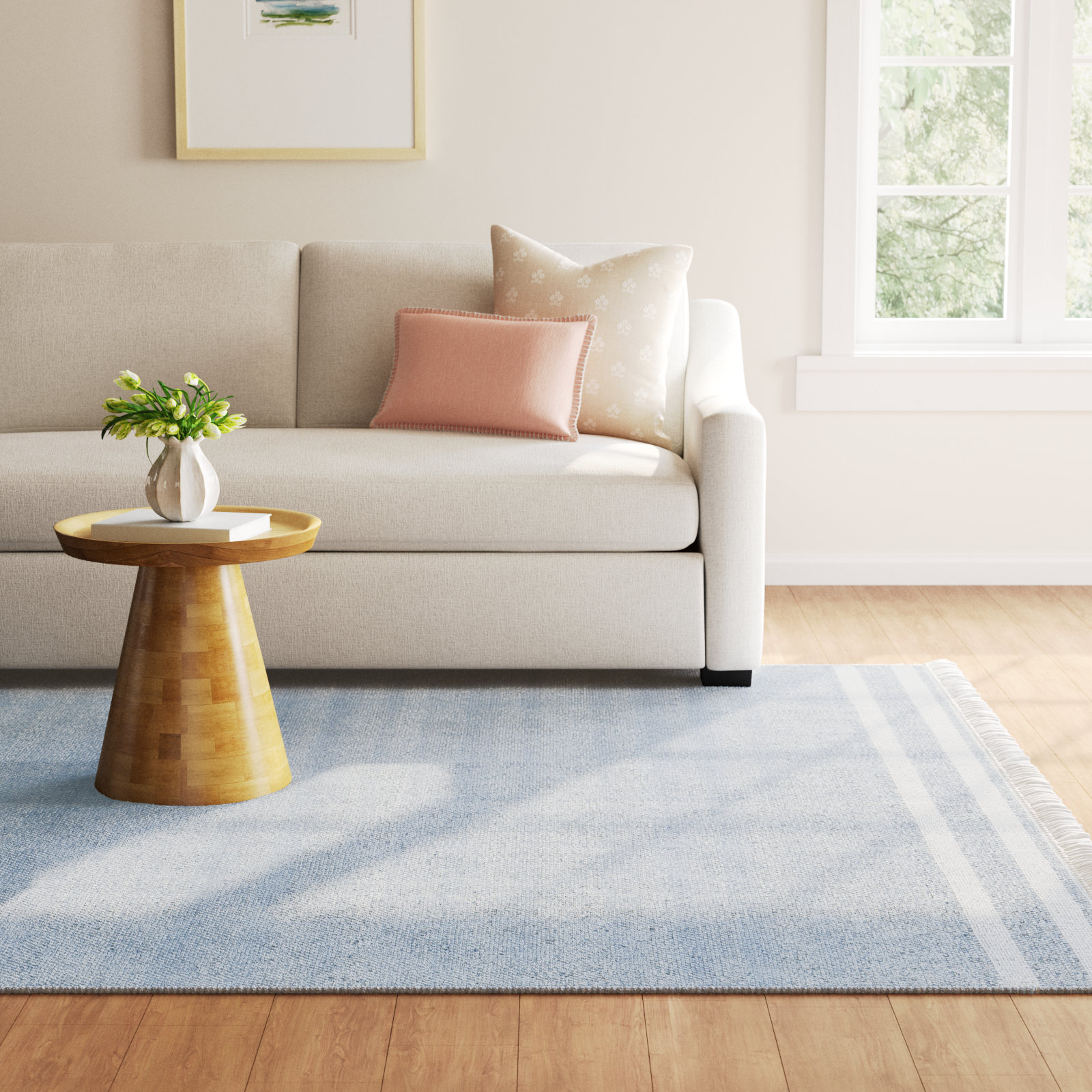 Bretson Hand-Woven Outdoor Striped Rug, Rectangle 5' x 7'6"