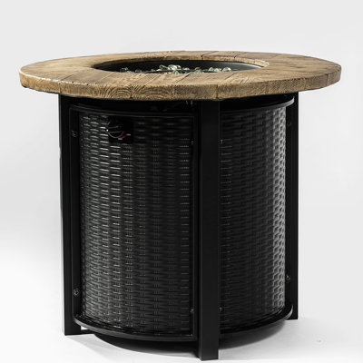 30Inch Steel Fire Table With Propane Burner, Surface, 40000Btu Heat, Build, Includes Rain Cover & Lava Rocks For Garden Use Pit Table, Output, Screens, Backyard