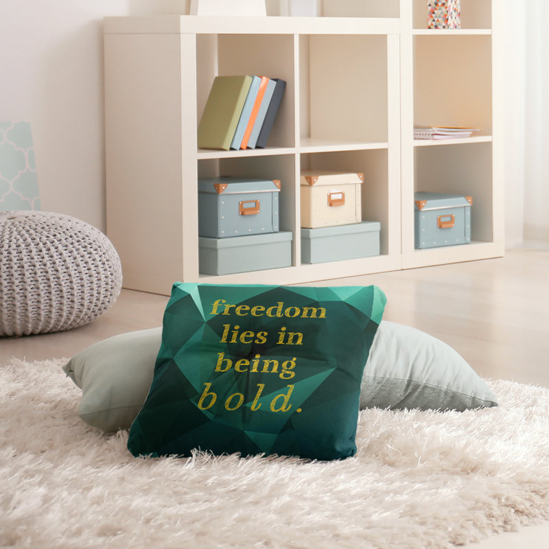 Be Bold Throw Pillow, 26" H x 26" W, Emerald/Gold