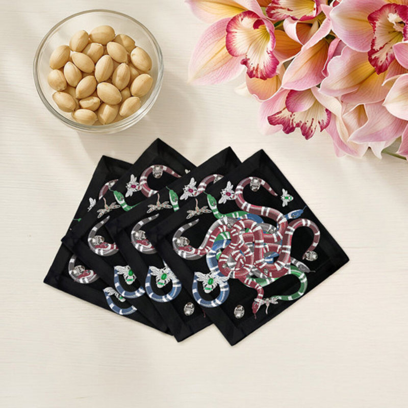 Square Napkins, Black