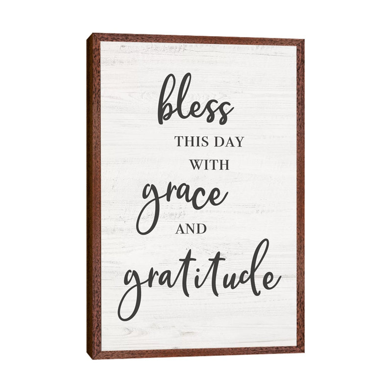 Bless This Day - Print on Canvas, Classic Brown Wood Framed, 66.04cm H x 45.72cm W x 3.81cm D