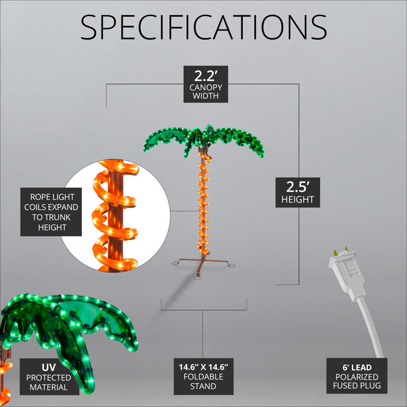 LED Rope Light Palm Tree & Branches