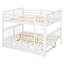 Lit superposé double au-dessus de double avec lit gigogne simple et échelle - blanc-1904956089