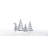 Nambe Mini Christmas Tree Set of 3