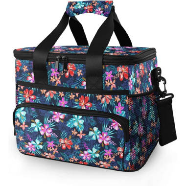 Opux Insulated Dual Compartment Lunch Bag for Women, Ladies | Double Deck Reusable Lunch Box Cooler with Shoulder Strap, Leakproof Liner | Medium