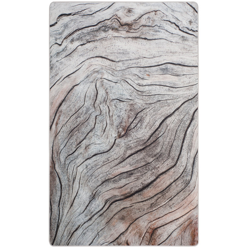 Camila Abstract Grey/Cream Area Rug, Rectangle 4' x 6'