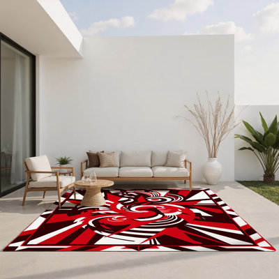 Crimson Eclipse Indoor And Outdoor Area Rug