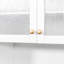 Armoire de rangement blanche avec 4 portes et une tablette coulissante multifonctionnelle pour un rangement organisé à 4 portes