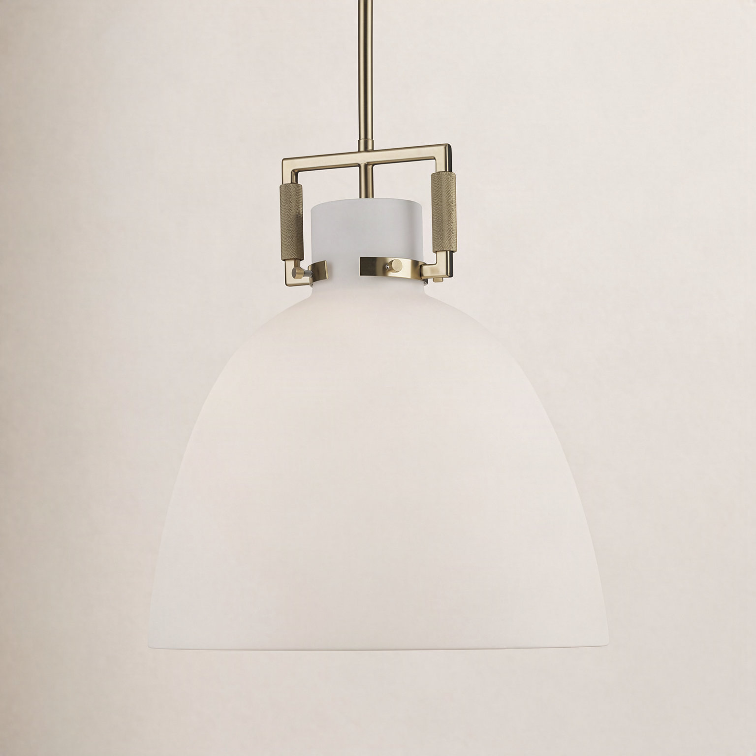 Miami Dimmable Dome Single Light Pendant, Antique Gold