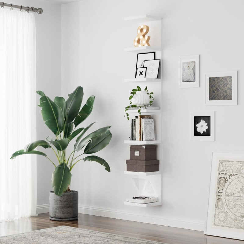 Étagère murale flottante à 7 niveaux pour le rangement et la présentation de la maison, tablettes murales polyvalentes pour livres, chaussures, décorations et articles essentiels