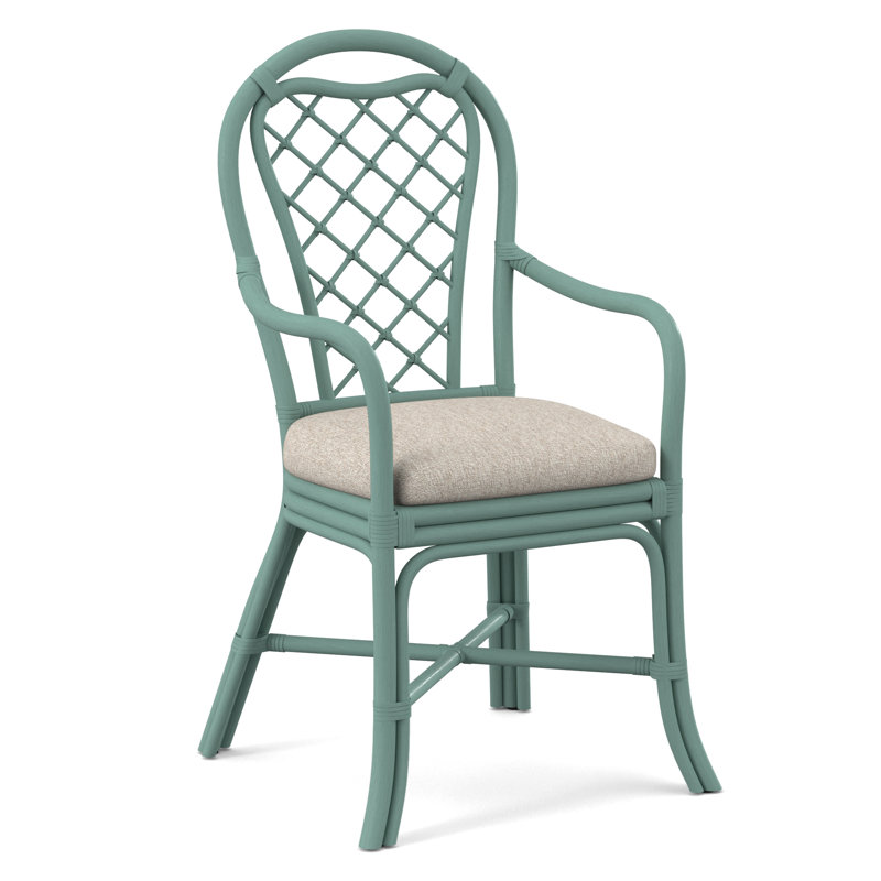 Trellis Dining Arm Chair, Antique Black, Snow Crypton Performance; 0884-91