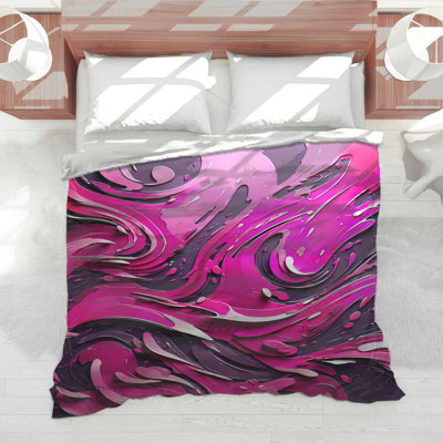 Pink Swirl Abstract Comforter