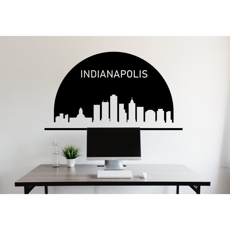 Autocollant mural Indianapolis City Skyline Arch Indianapolis Indiana vinyle autocollant Home Decor tête de lit décalque salon bureau 179LU