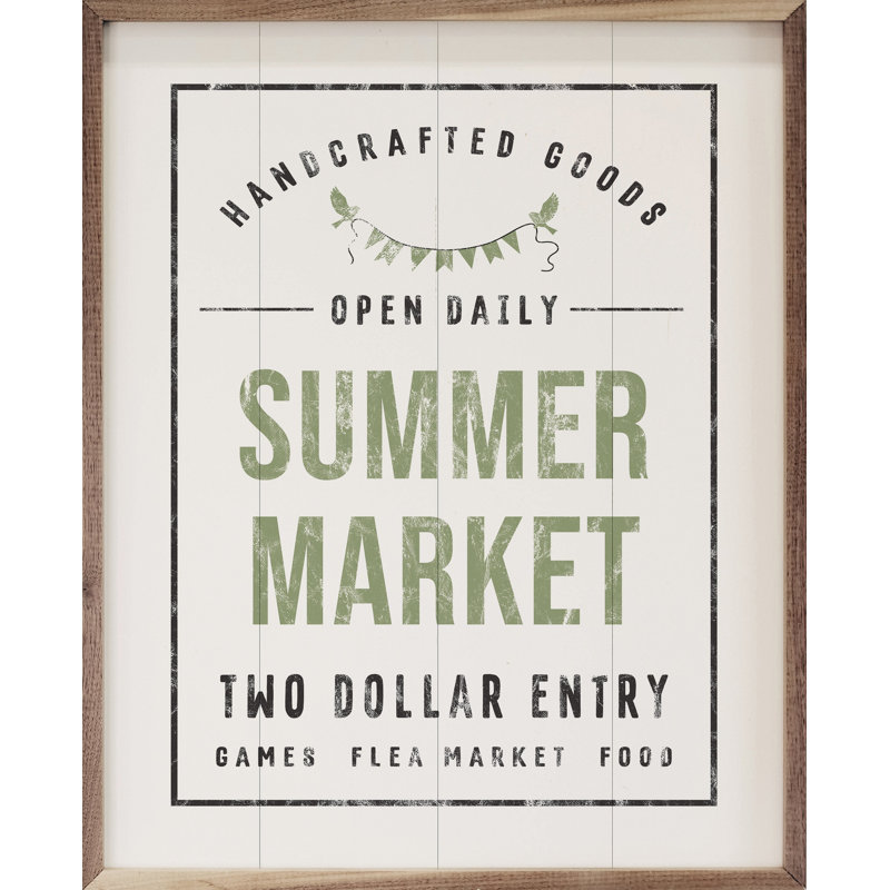 Summer Market - entrée à deux dollars - blanc, H 10 po x l 8 po