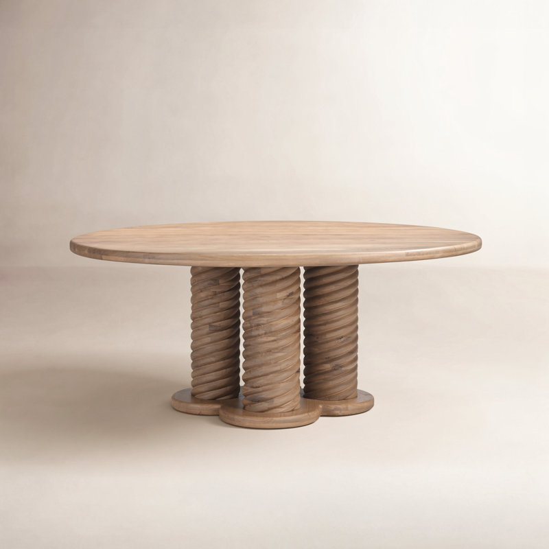 Treccia Round Dining Table Oak