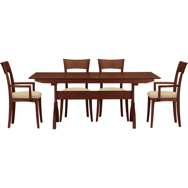 Sarah 5 - Piece Dining Set, Cognac Cherry, Slate (M10245) Fabric