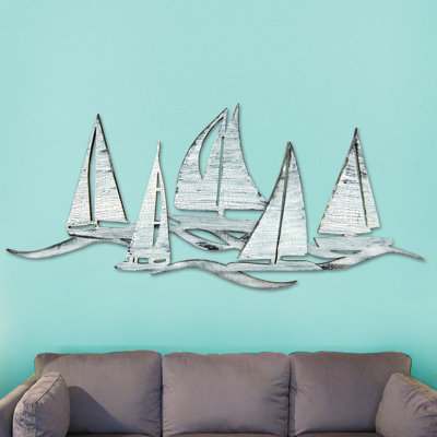Handmade Coastal Transportation Wall Decor on Wood