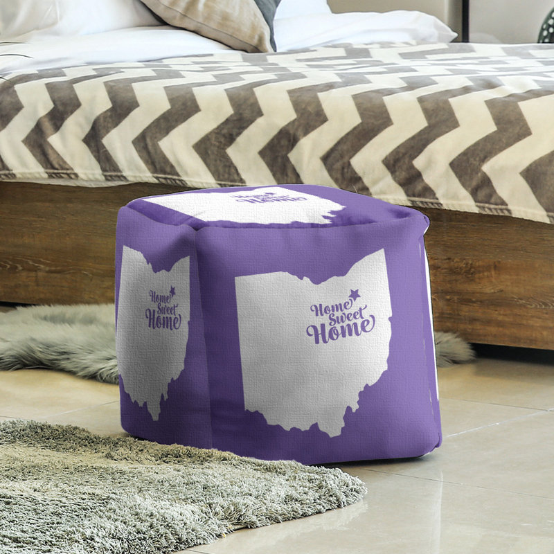 Upholstered Ottoman, Purple
