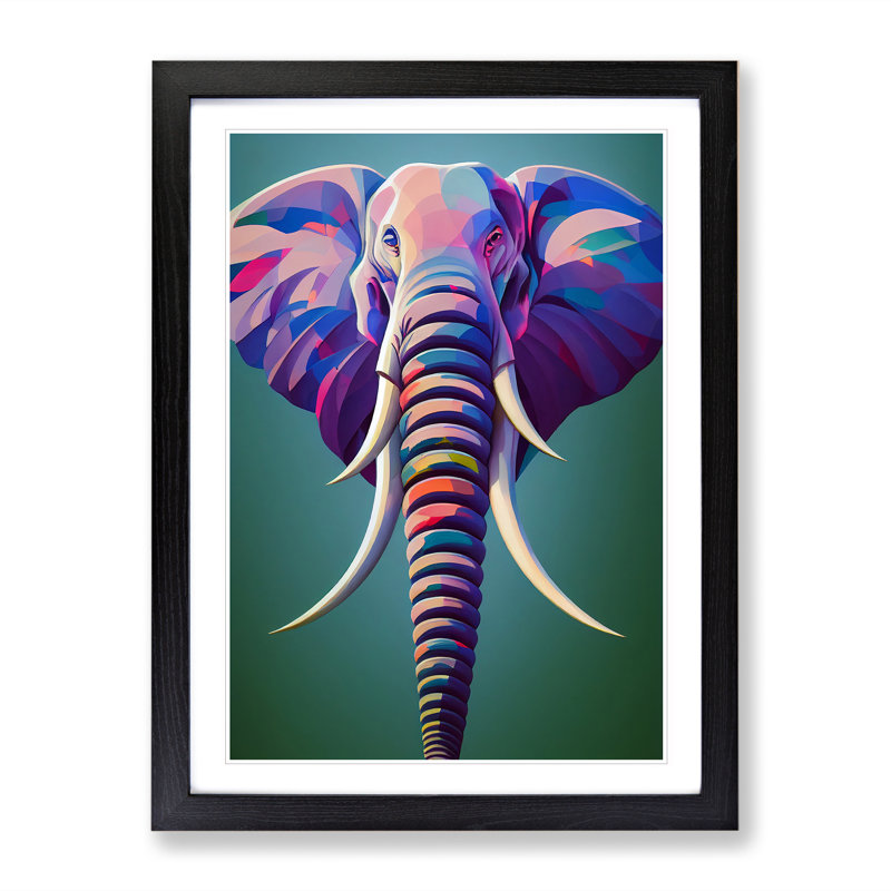 Splendid Elephant - Framed Print, Black Framed, 64cm H x 46cm W x 2cm D