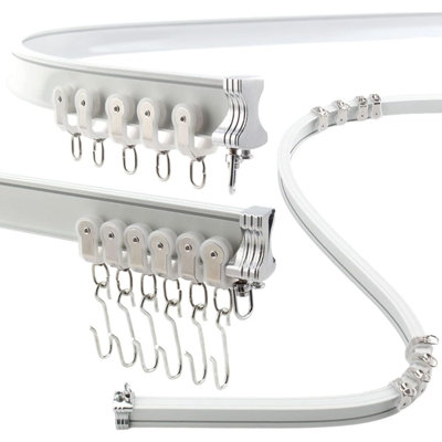Aluminum Flexible Curtain Track 3Ft -Bendable Ceiling Track For Curtains, Ceiling/Wall Mount Curtain Rail System For Curved Shower Curtain, RV/Sliding Curtain Track