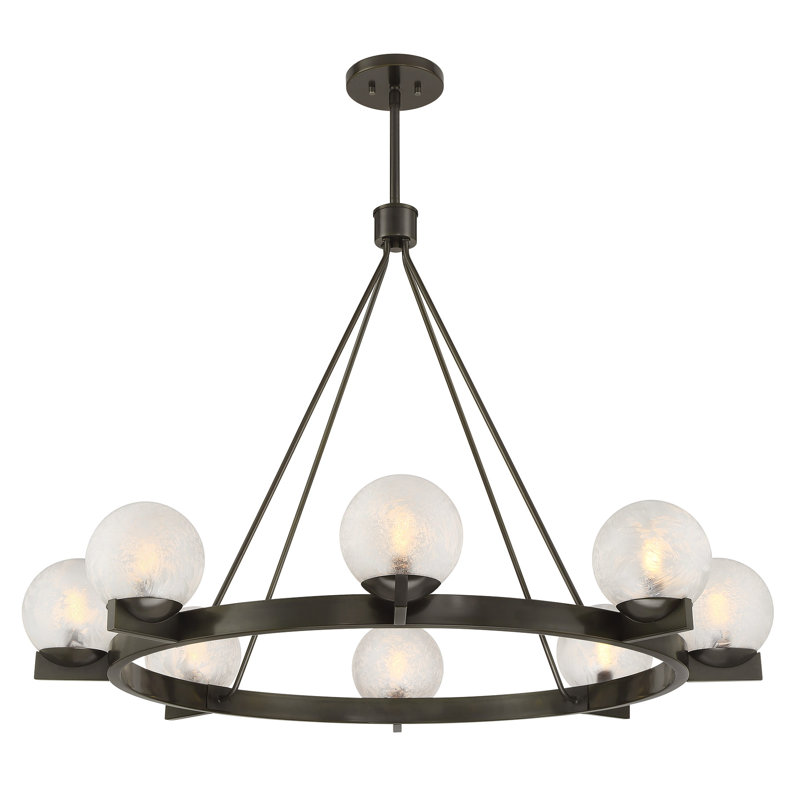 Lustre 8 lumières en bronze Darien, Bronze