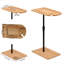 Table de canapé réglable en bambou avec un design ovale en forme de C.