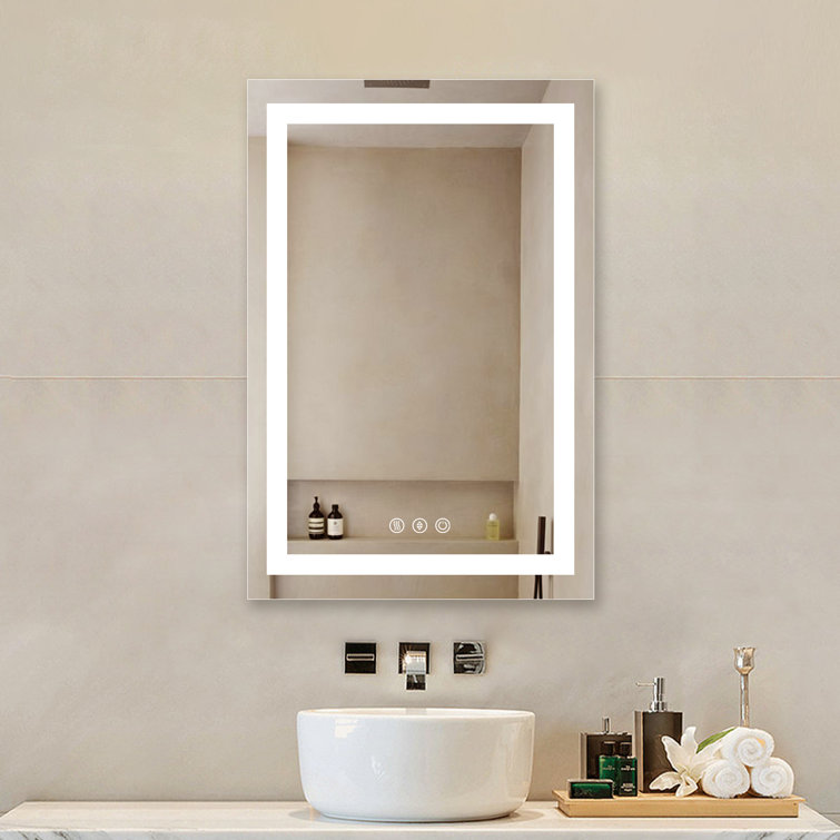 Fogless, Dimmable, Color Temperature Adjustable LED Bathroom Mirror