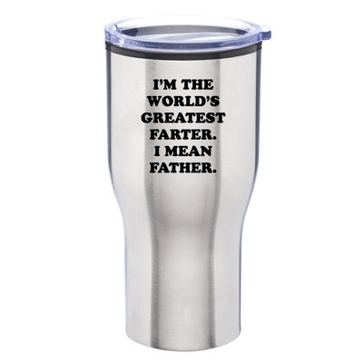 I'm the World's Greatest Farter I Mean Father Engraved 28 oz. Vacuum Insulated Stainless Steel Travel Tumbler -  Sweetums Wall Decals, 3585