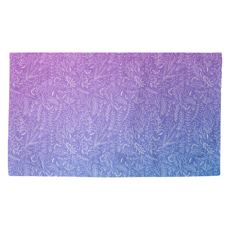 Tapis mauve/bleu ditsy floral Avicia, Rectangle 3 pi x 5 pi 3 po