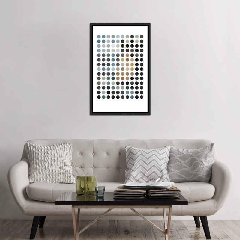 « terrey points »-impression sur l’image, H 48 po x l 32 po x P 1,5 po, Toile avec cadre noir