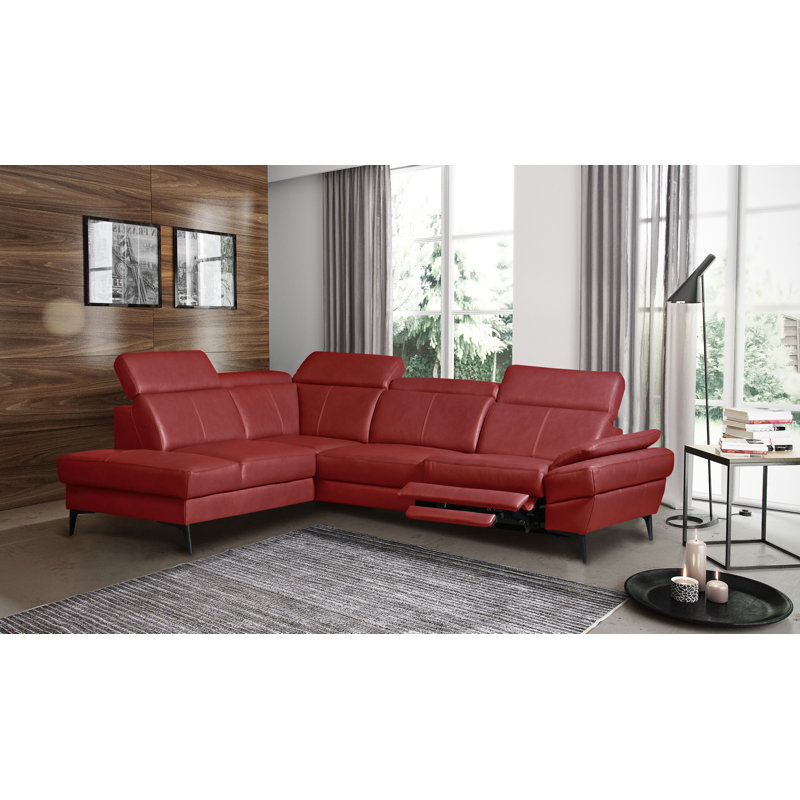 4 Seater Sectional, Left Hand Facing, Red
