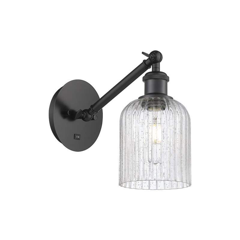 Fiennes Steel Armed Sconce, Matte Black, Mercury